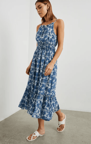 magdalene dress chambray floral
