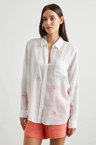 Rails Charli Shirt with Hibiscus Embroidery