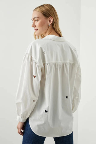 Rails Janae Shirt - White Eyelet Hearts