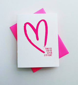 Richie Designs - Thank You From The Bottom Of My Heart greeting card