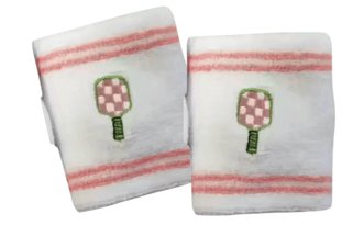 Runway Athletics - Pickleball Wristband Set - White, Pink, Green 