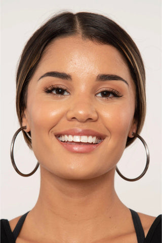 Sheila Fajl Burnished Gun Metal Hoops