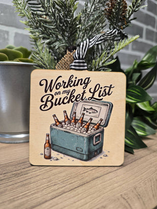 Shut The Front Door KC - Working on my bucket list Beer Cooler Ornament