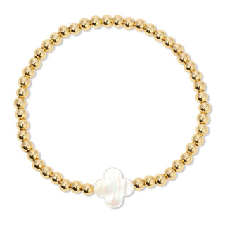 Splendid Iris - 4mm Bracelet With Shell Quatrefoil Accents