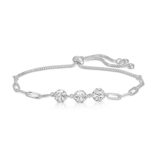 Splendid Iris - Triple Faux Diamond Paperclip Pulley Bracelet