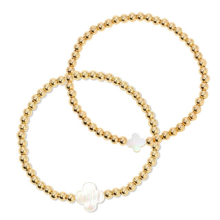 Splendid Iris - 4mm Bracelet With Shell Quatrefoil Accents