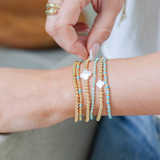 Splendid Iris - 4mm Bracelet With Shell Quatrefoil Accents