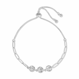 Splendid Iris - Triple Faux Diamond Paperclip Pulley Bracelet