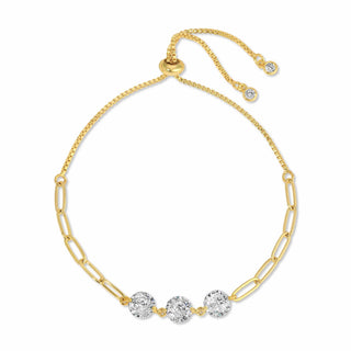 Splendid Iris - Triple Faux Diamond Paperclip Pulley Bracelet