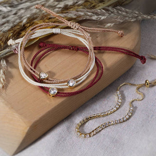Splendid Iris - Sparkling Heart Adjustable Slider Bracelet