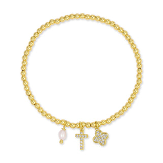 Splendid Iris - Classic Cross and Quatrefoil Charm Stretch Bracelet