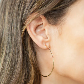 Splendid Iris Large Textured Delicate Hoops