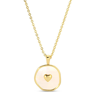 Splendid Iris - Shell with Heart Pendant Necklace