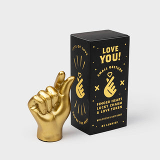 SUCK UK Ltd - USA - Love You – Golden Heart Fingers Lucky Charm | SUCK UK