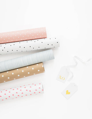 Sugar Paper - Gold Swiss Dot, Wrapping Paper Roll