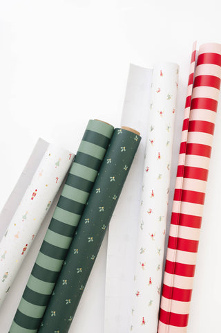 Sugar Paper - 2-Tone Green Stripe Wrapping Paper