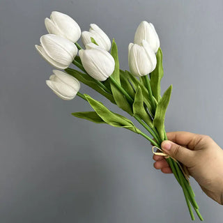 Sweet Home Deco 13" Faux Pu Real Touch Tulip Flower Stem