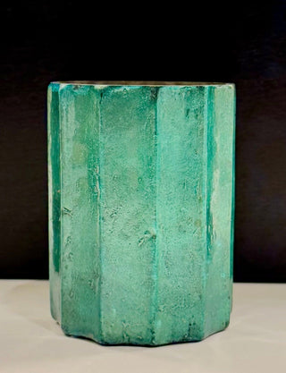 Bergamot & Black Tea Candle | Distressed Antique Fluted Metallic Glass Vessel