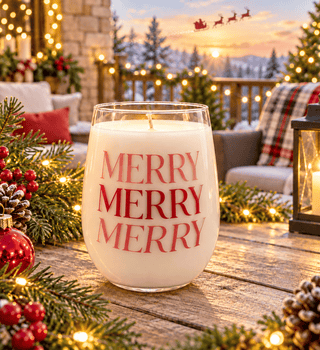 Sugar Plum Kisses 18oz Candle, 20oz Wine Glass