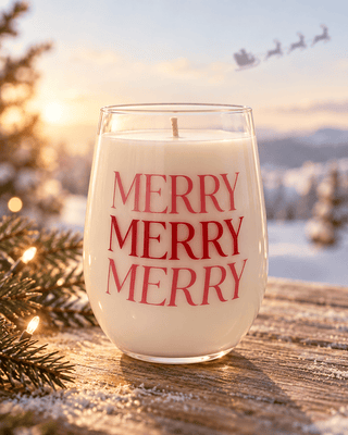 Sugar Plum Kisses 18oz Candle, 20oz Wine Glass