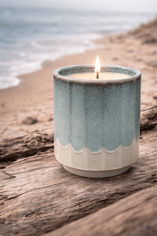 Jade Ceramic Tea Cup Candle | Sea Mist