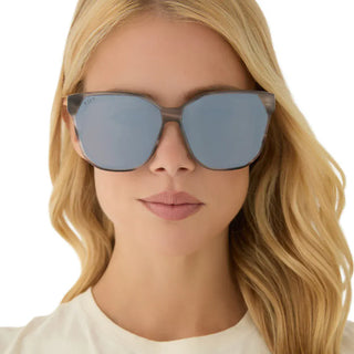 DIFF Eyewear Smoke Marble Grey Silver Flash Sunglasses