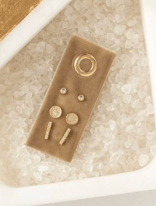 Splendid Iris Pavé Velvet Stud Set