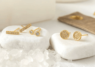Splendid Iris Pavé Velvet Stud Set
