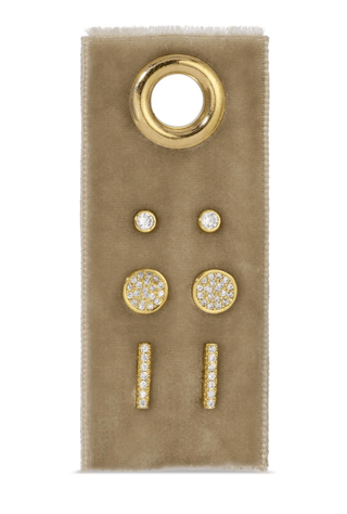 Splendid Iris Pavé Velvet Stud Set