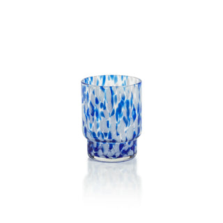Zodax Amalfi Tortoise Glassware - White & Blue - Tumbler
