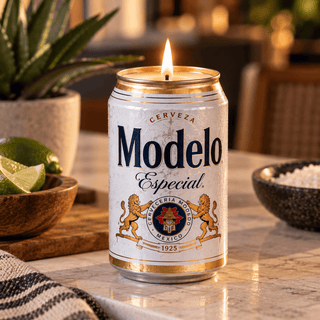Reclaimed Beer Can Candle • Modelo or Rainier