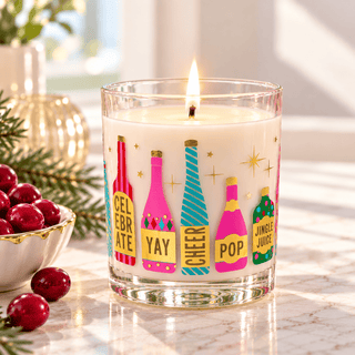 Pop, Fizz & Cheer 10oz Candle - 11oz DOF Holiday Bottles Glass