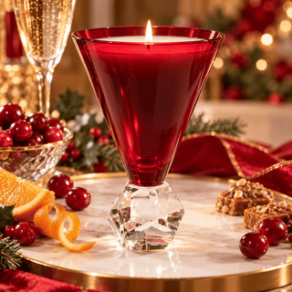 Ruby Champagne 10oz Candle - Reusable Red Cocktail Glass