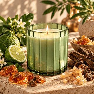 Sacred Woods 14oz Candle in Sage Green Glass
