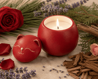 Ceramic Cat Keepsake Jar Candle 7.5oz