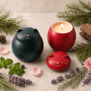 Ceramic Cat Keepsake Jar Candle 7.5oz