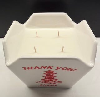 Ceramic Chinese Take-Out Candle: White Tea &: Ginger Candle • 15oz