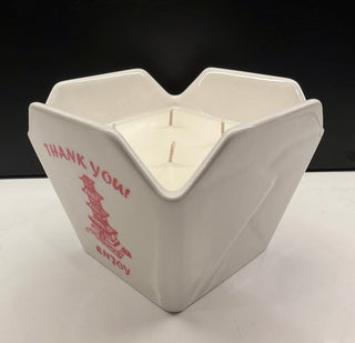 Ceramic Chinese Take-Out Candle: White Tea &: Ginger Candle • 15oz