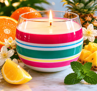 Citrus Splash Scented 14oz Candle in a 15oz Wine Glass