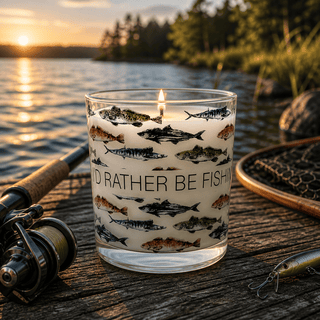 Fishing • 15oz Whiskey Glass, 14oz Candle • Cast Away