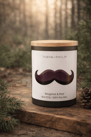 Mustache: Bergamot & Pine 8oz Candle