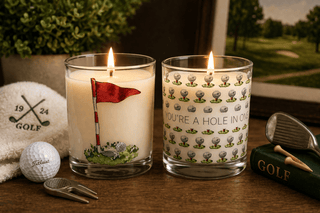 Whiskey Glass 9oz Golfing Candle • Putting Green