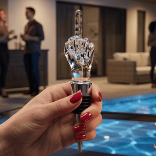 The Wine Savant /  Khen Glassware - Unique Wine Bottle Stopper - Funny Middle Finger Wine Cork