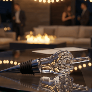 The Wine Savant /  Khen Glassware - Unique Wine Bottle Stopper - Funny Middle Finger Wine Cork