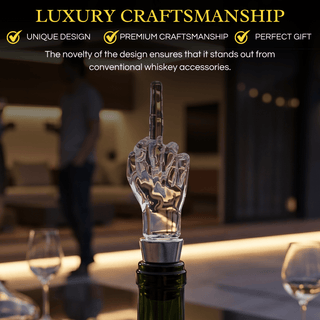 The Wine Savant /  Khen Glassware - Unique Wine Bottle Stopper - Funny Middle Finger Wine Cork