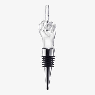 The Wine Savant /  Khen Glassware - Unique Wine Bottle Stopper - Funny Middle Finger Wine Cork