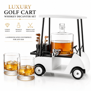 The Wine Savant - Golf Cart Whiskey Decanter & Ball Glasses