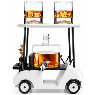 The Wine Savant - Golf Cart Whiskey Decanter & Ball Glasses