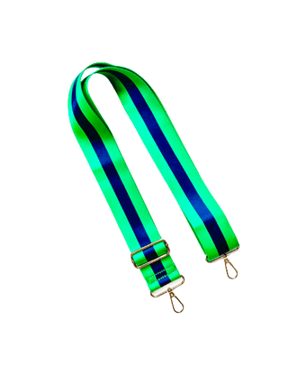 Thomas and Lee Company - Stripe Guitar Purse Strap - Green + Navy