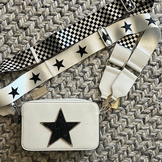 Vintage Havana Linda White with Black Star Embellishment - Taryn x Philip Boutique